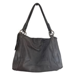 Ferchi Leather Brown Shoulder Bag with Tassels Made in Spain